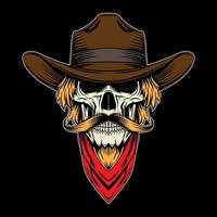 Skull cowboy head graphic vector