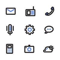 Icon set for apps mobile with line art vector