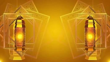 Lanternas douradas giratórias estilo árabe 01 laço video