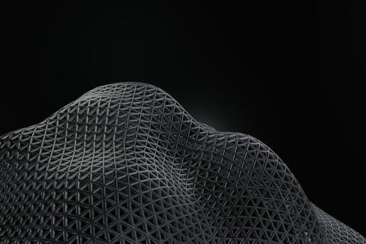 Dark background with Black line curve design. Abstract , 3d Rendering photo