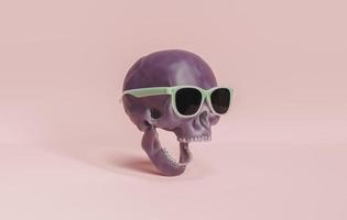 skull with sunglasses photo