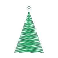 plantilla de árbol de navidad dibujada a mano para su diseño vector