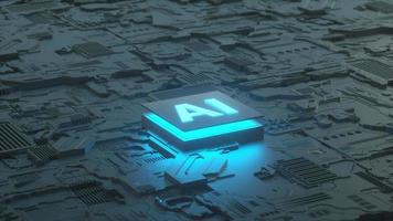 printplaat en ai-microprocessor, concept voor kunstmatige intelligentie