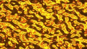 volumetrische wellenförmige goldene Flüssigkeit. 3D-Animation
