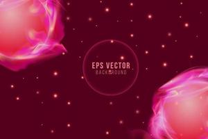 Dark red galaxy background with stars and planet isolated vector