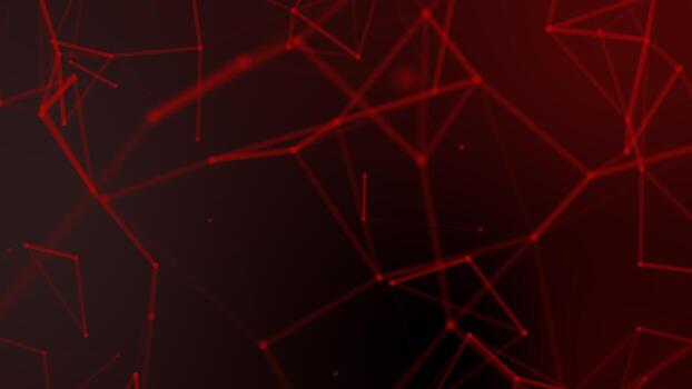 Abstract red blurred geometry wireframe network and connecting dot photo