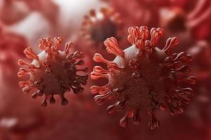 Super closeup Coronavirus COVID-19 in human lung body photo