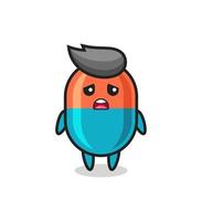 disappointed expression of the capsule cartoon vector