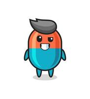 cute capsule mascot with an optimistic face vector