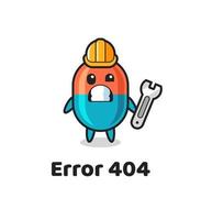 error 404 with the cute capsule mascot vector