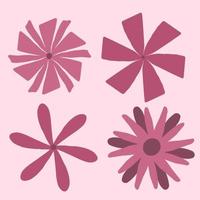 Flower pink set element vector