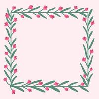 Square flower frame vector