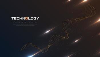 Abstract Futuristic Technology Background with Dotted Wave vector