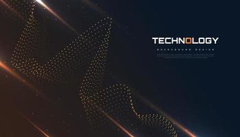 Abstract Futuristic Technology Background with Dotted Wave vector