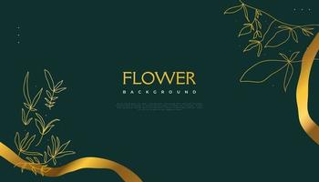 Luxury Golden Flower Background with Elegant Tropical Summer Leaves vector