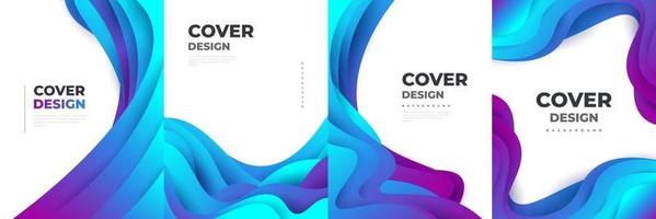 Modern Abstract Cover Design Template with Colorful Fluid Shapes vector