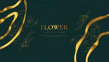 Luxury Golden Flower Background with Elegant Tropical Summer Leaves vector