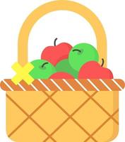 Apple Basket Flat Illustration for Autumn Theme vector