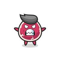 wrathful expression of the beef mascot character vector