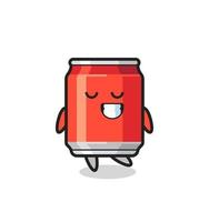 drink can cartoon illustration with a shy expression vector