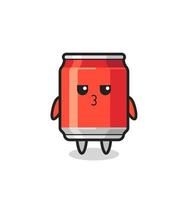 the bored expression of cute drink can characters vector