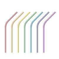 realistic drinking straws striped vector