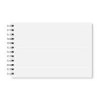 white realistic closed spiral bound notebook. vector