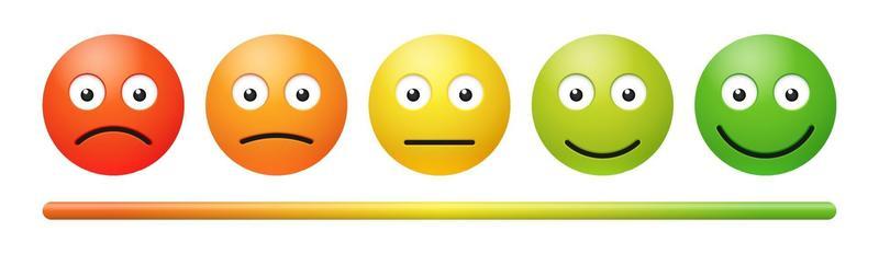 emotion feedback scale on white background