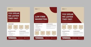 Law firm flyer design bundle vector