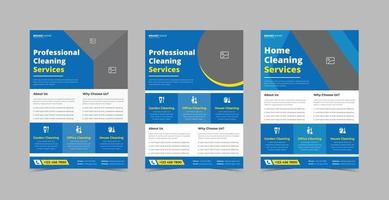 Cleaning service flyer design bundle vector