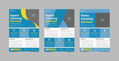 Cleaning service flyer design bundle vector