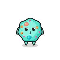 the bored expression of cute amoeba characters vector