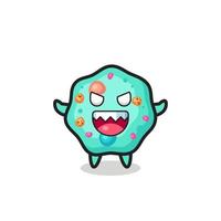 illustration of evil amoeba mascot character vector