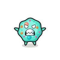 wrathful expression of the amoeba mascot character vector