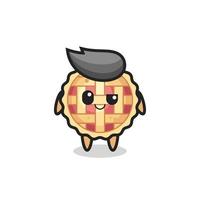 apple pie cartoon with an arrogant expression vector