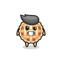 cute apple pie mascot with an optimistic face vector