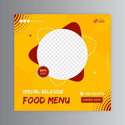 Food social media post template