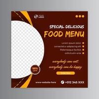 Food menu social media template vector