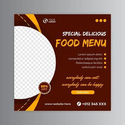 Food menu social media template