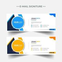 Modern email signature template or email footer vector