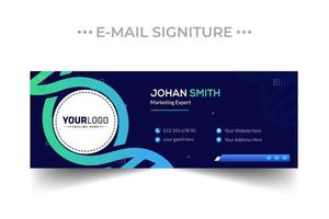 Modern email signature template or email footer design vector