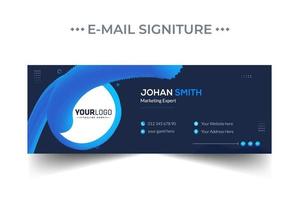 Modern email signature template or email footer design vector