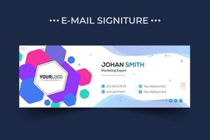 Modern email signature template or email footer design vector