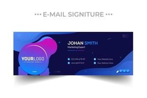 Modern email signature template or email footer design vector