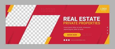 Real estate social media cover template banner ads home for sale vector