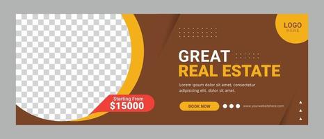 Real estate social media cover template banner ads home for sale vector