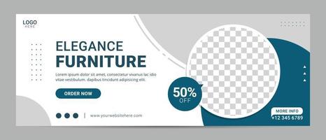 Furniture social media cover template banner sale for home interior ad vector