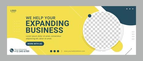 Corporate digital marketing agency facebook cover banner template vector