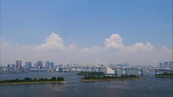 Beautiful Rainbow bridge in Tokyo city in Japan video