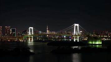 Beautiful Rainbow bridge in Tokyo city in Japan video